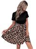 European & American Women's Fashion Print Patchwork Short Sleeve Dress 2023