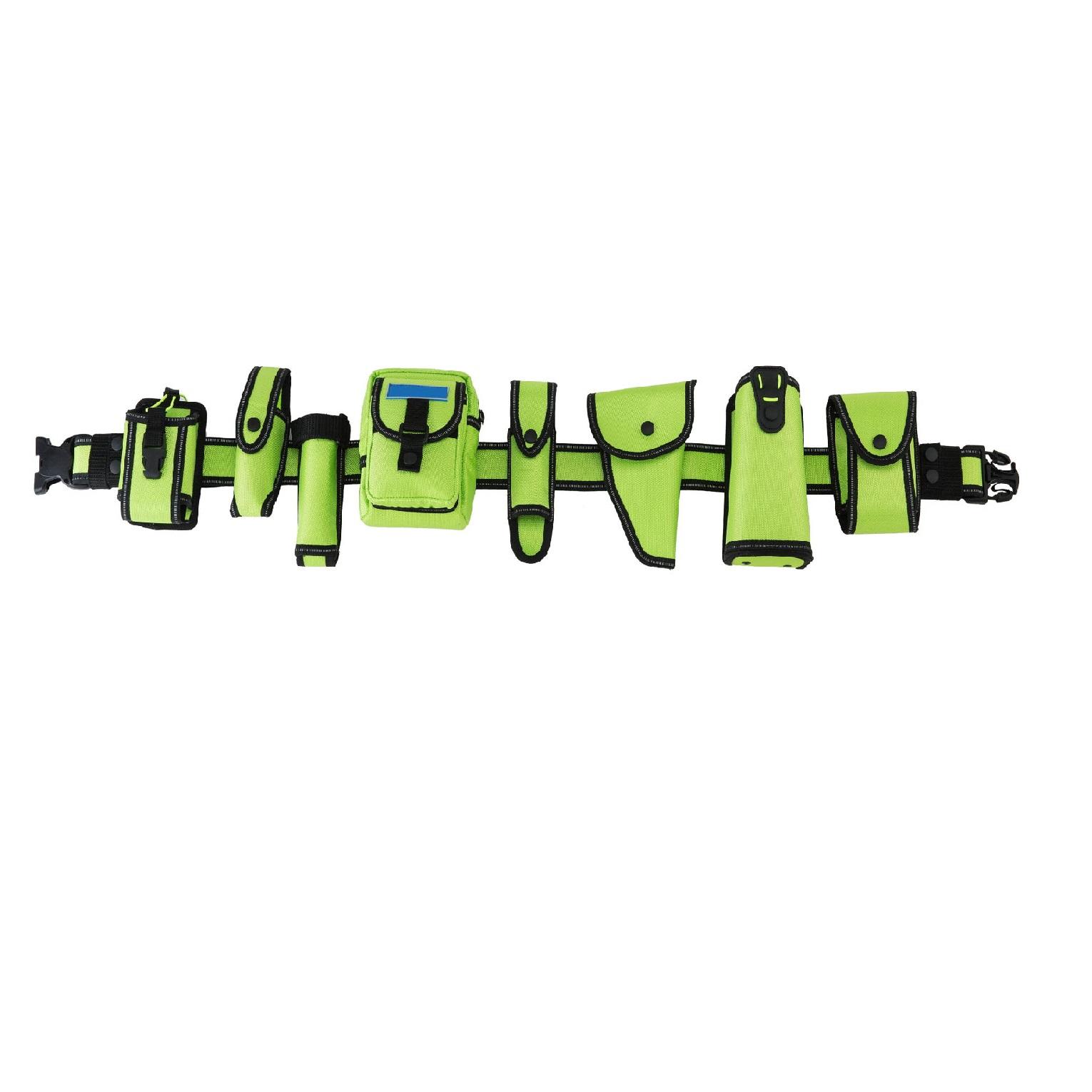 Xulai 8 в 1 полицейский пояс охранника флуоресцентный зеленый белый нейлоновый ремень высокой плотности onesize
