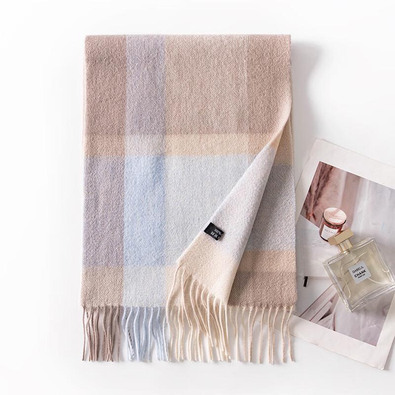 

Miling Wool Plaid Tassel Scarf 30*180cm