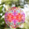 10 Inch Bohemian Mandala Wind Chime Metal Spinning Design No Battery Needed for Outdoor Garden Decor and Animal Lovers