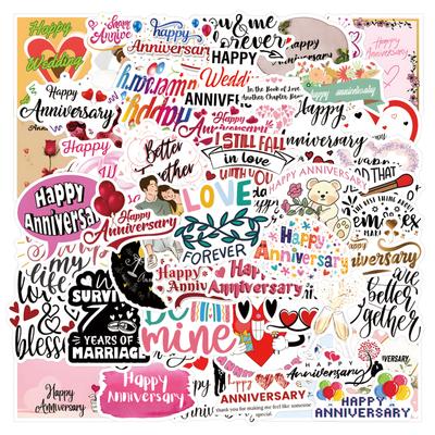 50 New Anniversary Graffiti Stickers Waterproof Suitcase Mobile Phone Skateboard Stickers