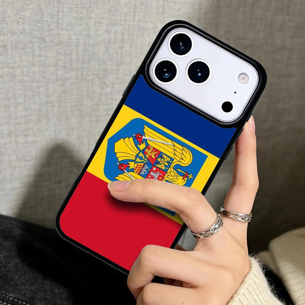 Capa Case for iPhone 17 Air 16 Pro Max 15 Plus 11 13 Mini 14 12 Back Phone Cover Romania Flag
