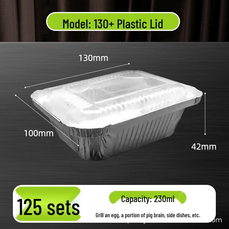 Kenmaiduo Disposable Grilled Fish Foil Box with Lid - Thickened Rectangular BBQ Takeaway Container