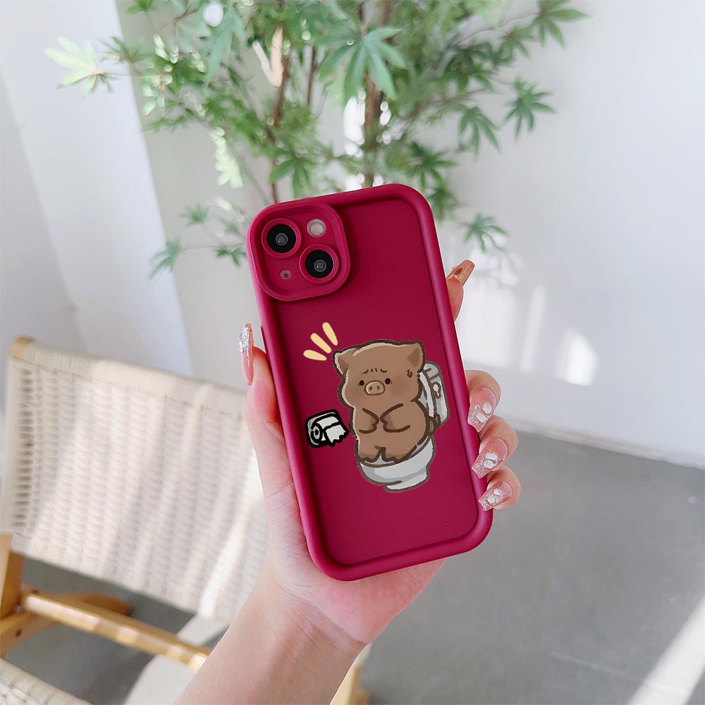 Funny Poop Piggy Pattern Soft TPU Phone Case for iPhone 17 Air 16 15 14 Pro Max Plus 13 12 Mini 8 7 X Xs Back Cover