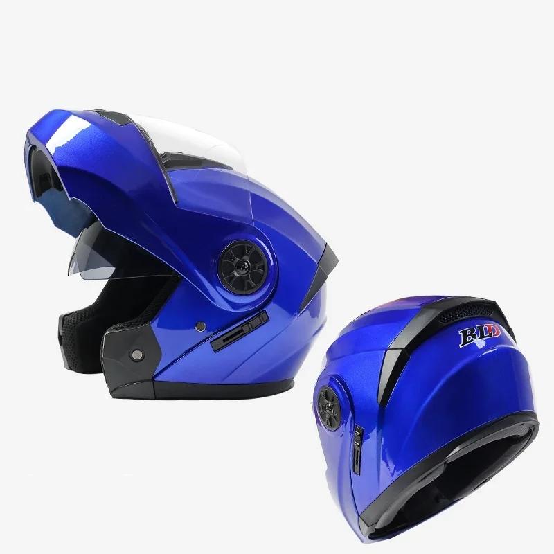 2022 New DOT Appoved High Quality Double Lens Flip Up Helmet Abs Full Face Motocross Motorcycle Racing Helmet Unisex