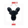 High Quality Y Block Adapter Fittings Adaptor AN4 AN6 AN8 AN10 Black Y Type Oil Pipe Joint Male Thread Fuel Hose Fitting