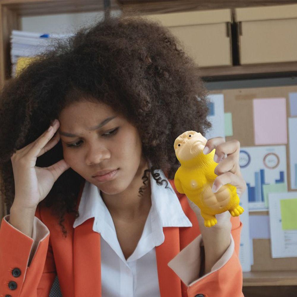 Yellow Squeezing Toys PVC King Kong Toys New Stress Relief Toys