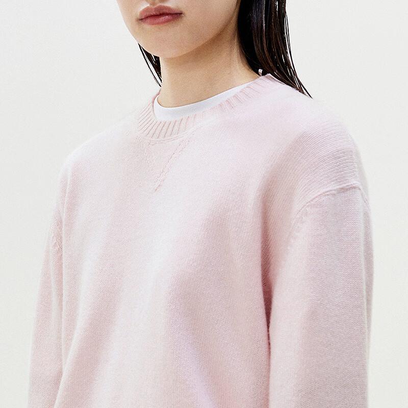 LESS 2025 Spring Round Neck Cashmere Pullover Sweater