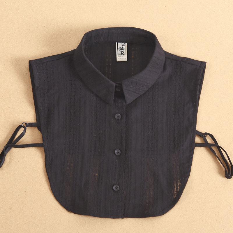 Vintage Stand Fake Collar Shirt Women Lace Lapel Detachable Collars For Women Black False Collars Woman Half Shirt Blouse