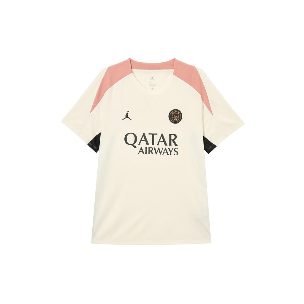 Jordan PSG Dri-FIT Comfortable Cool Knitted Short Sleeve Football Shirt Men Tops Light-Ivory Rust-Pink Black FQ2612-111