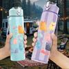 1PC Clothes Dress Doodle Sketch Print 750ml Color Plastic Sports Water Bottle Leakproof Flip Straw Lid Suitable for Sports Office Home Use
