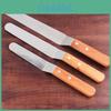 Versatile Stainless Steel Wooden Handle Cream Spatula Set 4-inch 5-inch 10-inch For Baking
