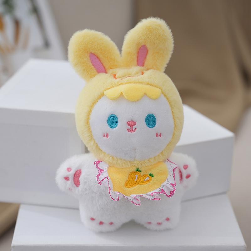 

Cute Bunny Plush Keychain Fluffy Doll Soft Stuffed Rabbit Charm Bag жовтий
