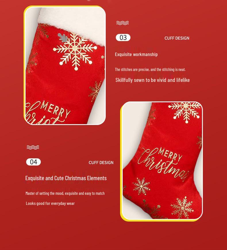 Personalized Embroidered Christmas Stockings with Snowflakes - Perfect for Gifts and Candy