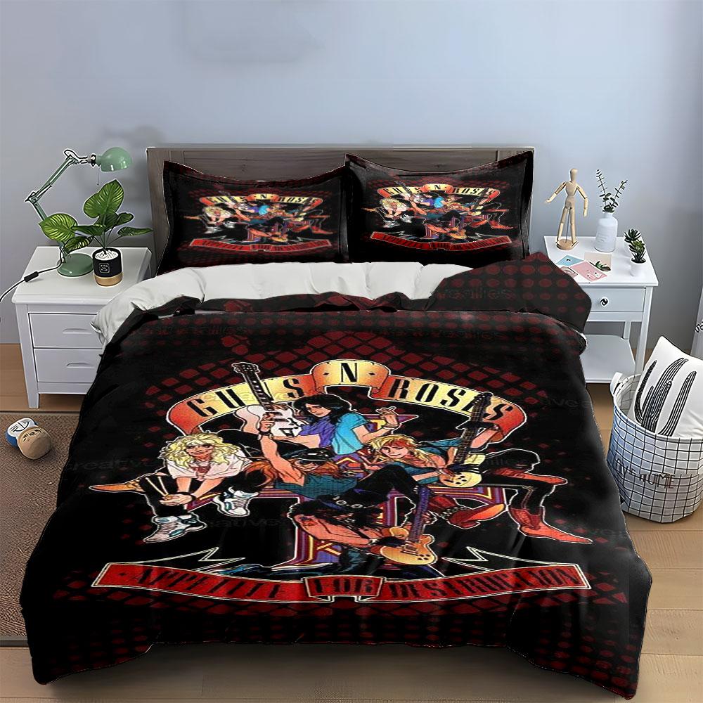 Band members with instruments. Bedding sets Duvet cover sets Duvet covers Pillowcases(1 * Duvet Cover 2 * Pillowcases without duvet insert)