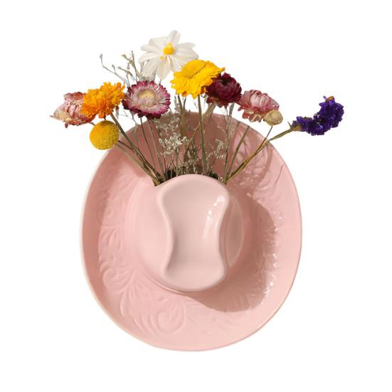 Hars Cowboyhoed Wandplanter Handgemaakte Wandhangende Vaas Western Boho Wanddecoratie voor Badkamer Woonkamer Kantoor Huisdecoratie