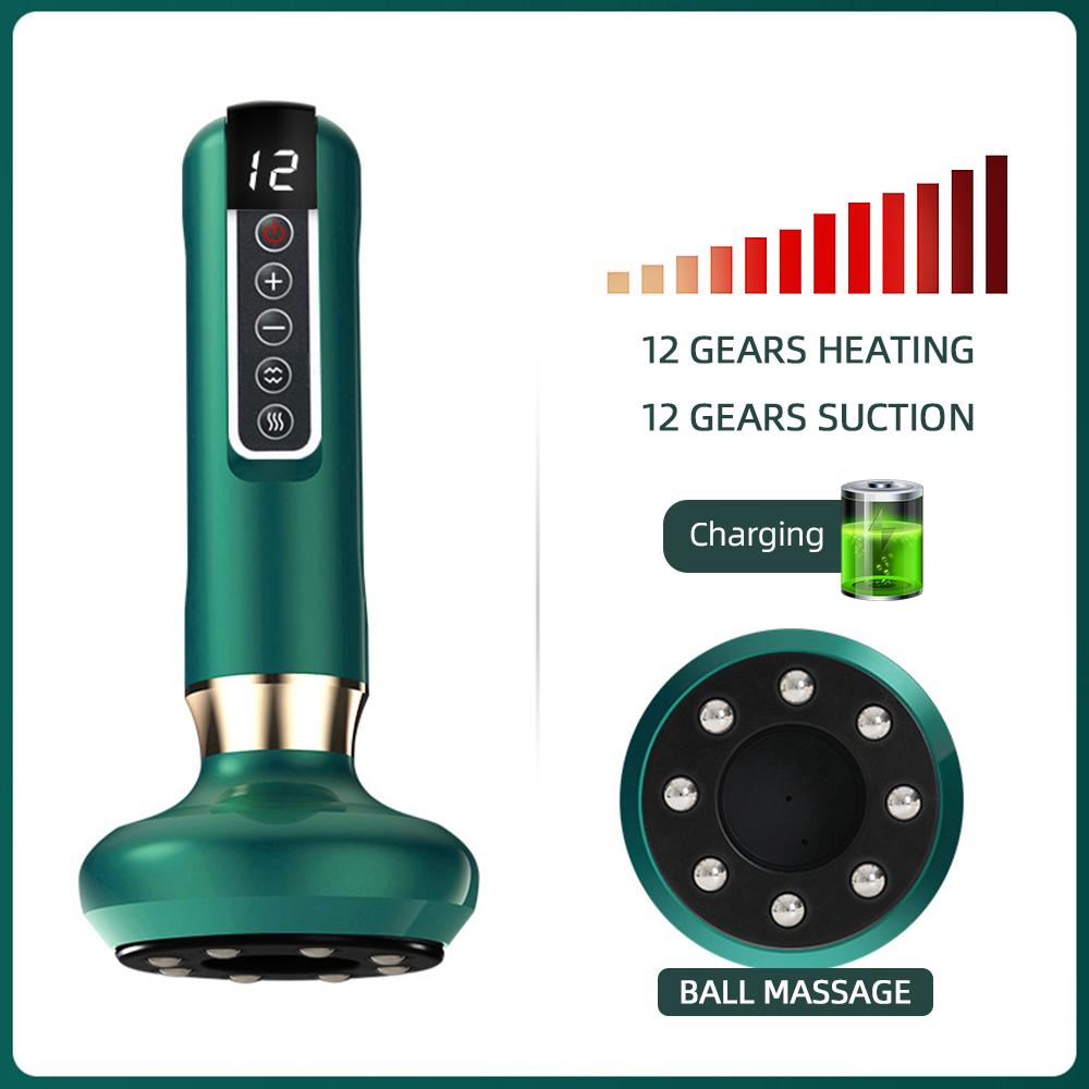 Electric Vacuum Cupping Massager Chinese Guasha Anti Cellulite Beauty Health Scraping Fat Burning Slimming 12 Gear Cupping