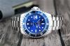 ENRIVA Watch Automatic Watch Automatic Date Display Blue Diver's 100ATM,