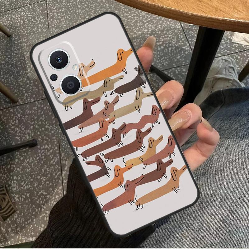 Süßer Dackel Hund Heiß für OPPO Reno 14F 13F 12F 11F 10 11 12 13 14 Pro 7 8 Lite 8T OPPO Find X5 X6 X8 X9 Pro Hülle