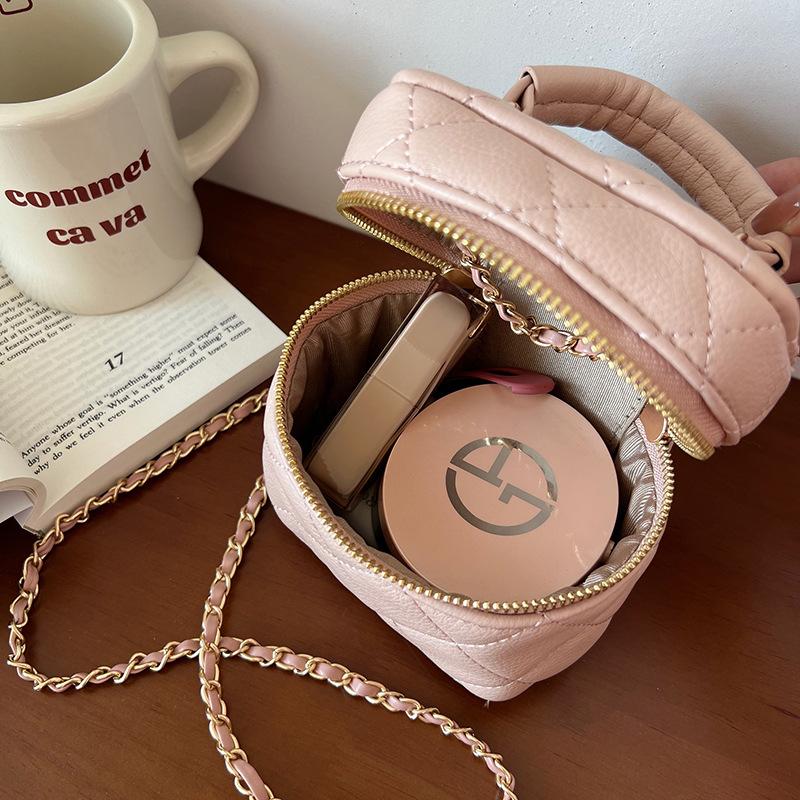Mini dygsniuotas grandinės deimantinis languotas moteriškas krepšys Madinga Mini dizainerio rankinė Aukštos kokybės PU moteriškas mažas krepšys