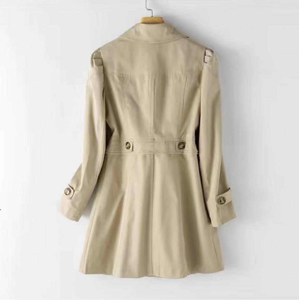 Damen Khaki Trenchcoat Mittellang Slim Fit - Neu für die Herbst/Winter Kollektion 2025