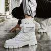 Vysoké Venkovní Kapsa Pánské Módní Boty Platforma Podzim Zima Ležérní Pánské Kotníkové Boty Bílá Kůže Designérské Boty pro Muže
