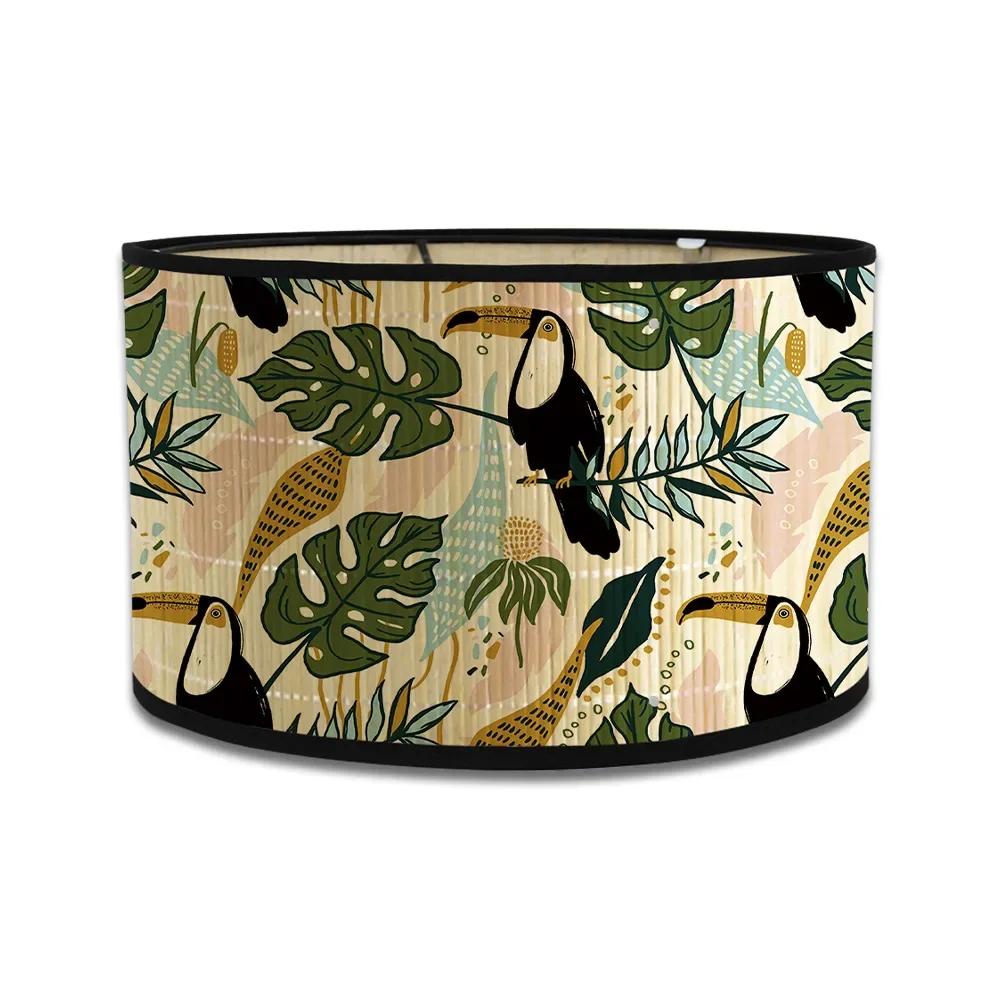 

Зеленые растения складной бамбуковый абажур узор люстра лампа абажур черепаха лист свет крышка для напольного светильника настольная лампа