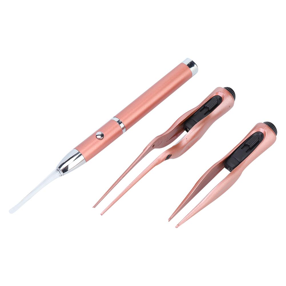 3 Stück Professionelles Kinder Leuchtendes Ohrstäbchen Ohrenschmalzentferner Pinzette Popelclip Set