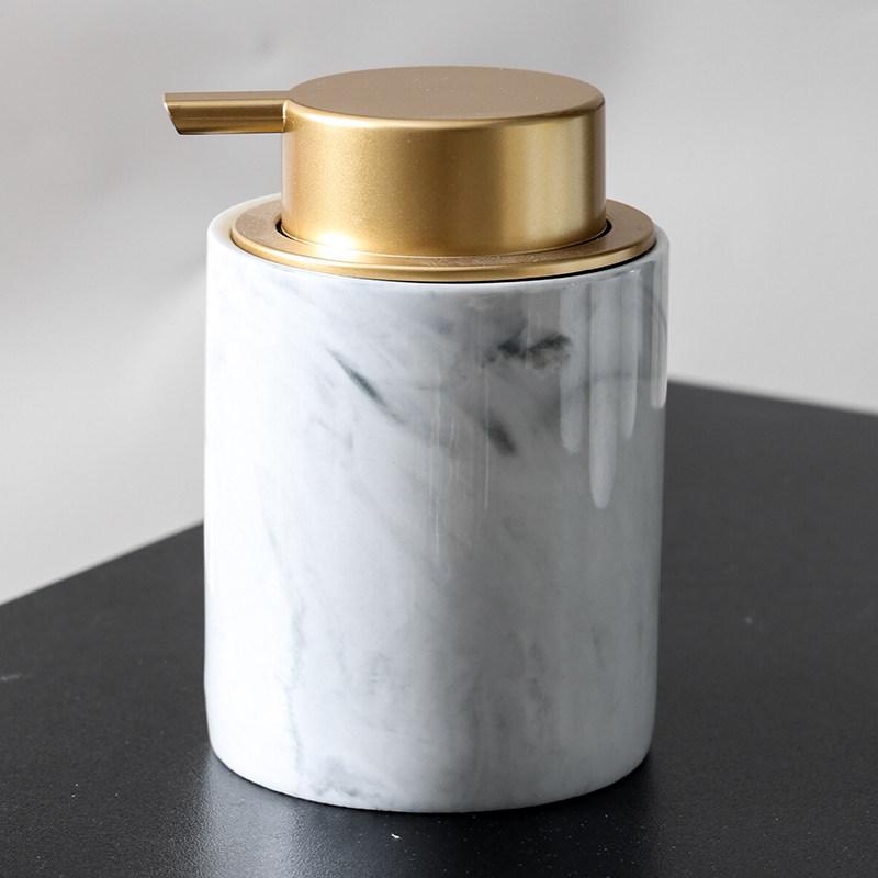 Nordic Marble Ceramic Mousse Foam Lotion Bottle Shampoo Refill Bottle Bathroom Accessories Modern Marble Ceramic Soap Dispenser