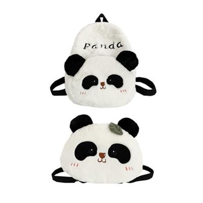 E74B Cute Animal Backpack Panda Shaped Backpack Bag with Adjustable Strap Cute Plush Backpack Cartoon Preschooler Book Bag