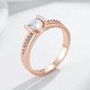 Shiny White Natural Zircon Wedding Ring For Women Luxury  Rose Gold Color Accessories Fine Daily Jewelry