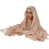 Newest 2 IN 1 High Quality Solid Color Chiffon Scarf Hijab With Niqab Set Instant Headscarf And Under Cap For Muslim Woman