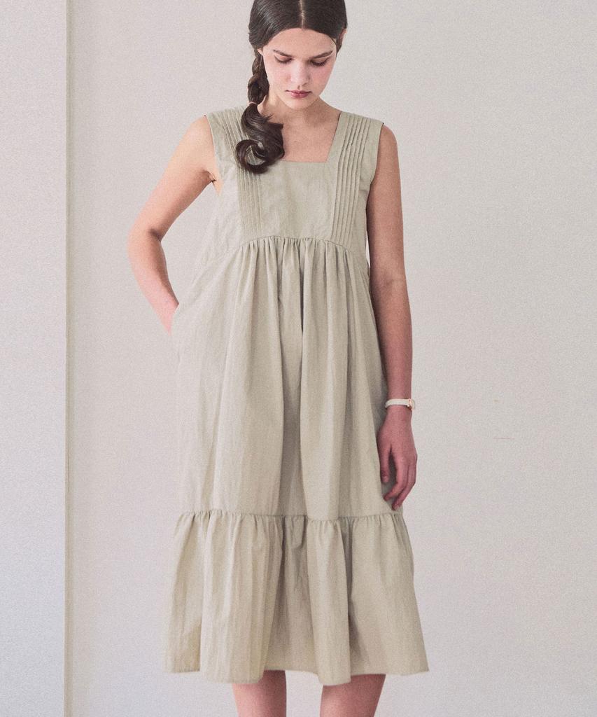 Slow Lolly Maren Volume Dress - Beige