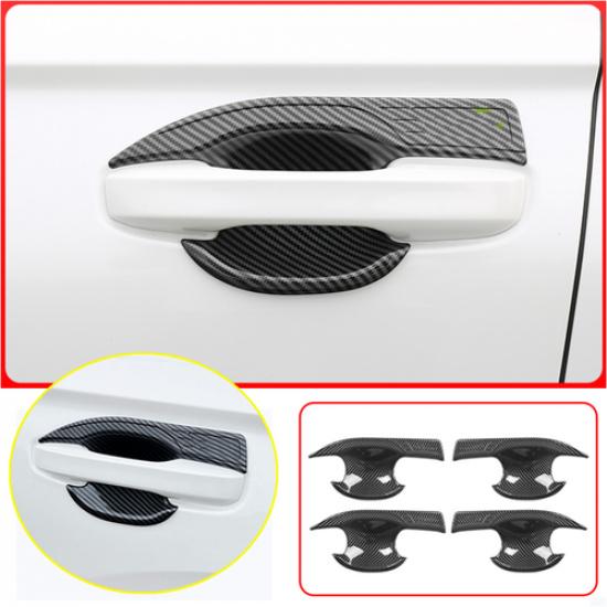Carbon Fiber Exterior Door Handle Bowl Cover Trim For Honda CR-V CRV 2023 2024