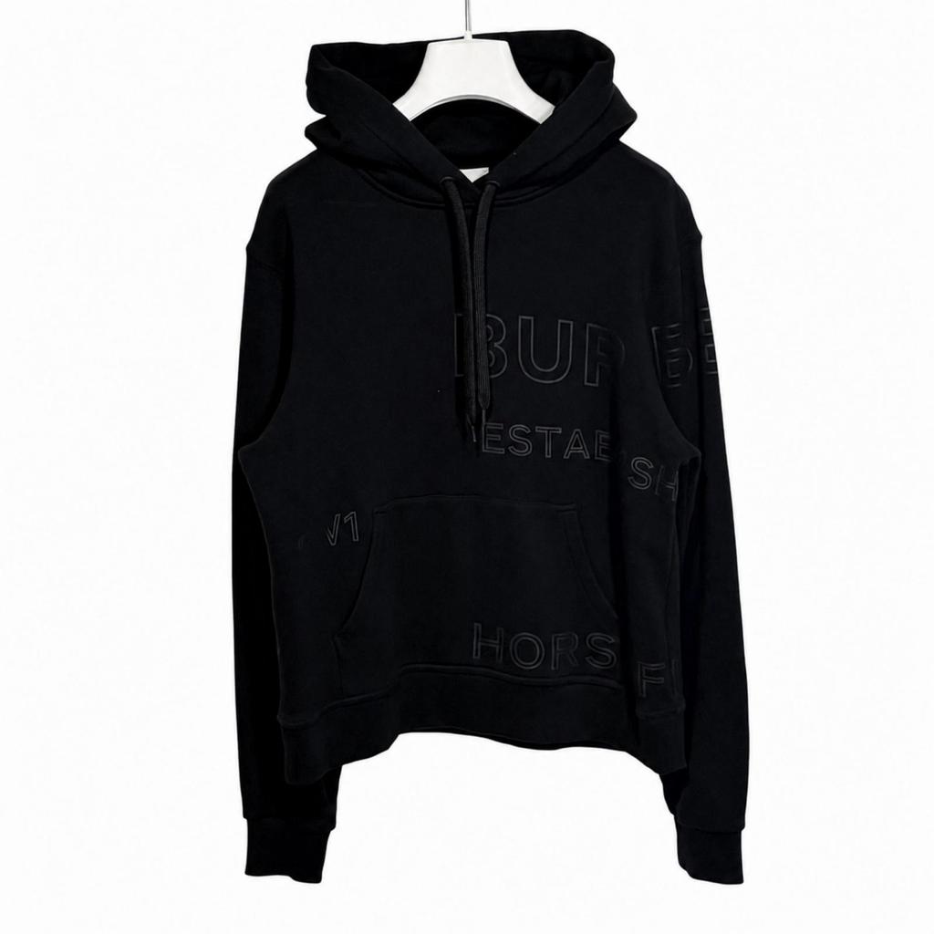 BURBERRY Horseferry Logo Hoodie Black Men's Size XS Model 8035978