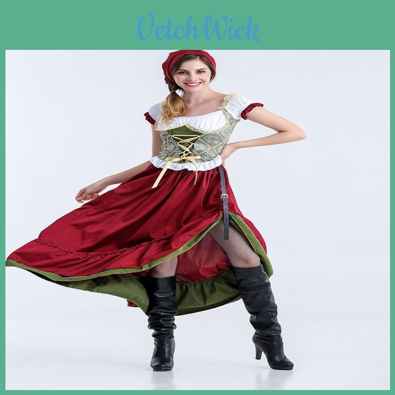 Costume da Ragazza del Giardino della Birra di Halloween da Donna Charmian di Moda Premium con Fascino Classico