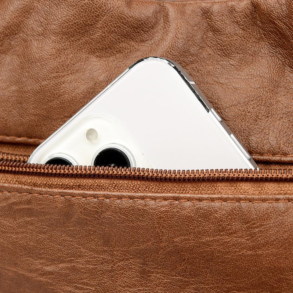 Retro Leather Shoulder Bag Female Multi-pockets Crossbody Bag Fashion Large Capacity Women Handbag New Messenger Bag Tote Purse