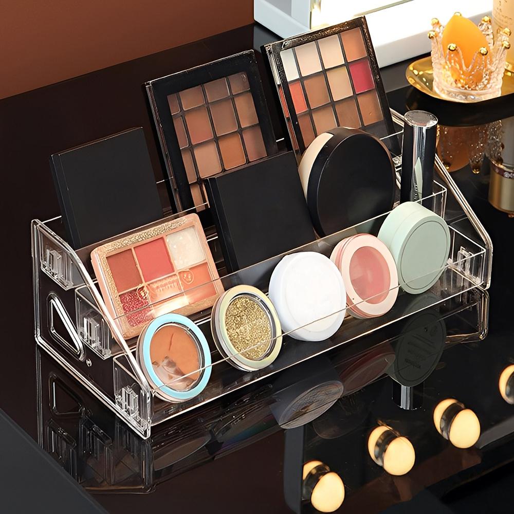 Clear Ladder Design Multilayer Makeup Organizer Durable Storage Rack with Multiple Tiers for Cosmetics, Makeup Brush Storage