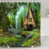 Fairy Tale Dream Forest Garden Shower Curtain Waterproof Fabric Bathroom Curtains Oil Painting Landscape Bath Screens With Hooks