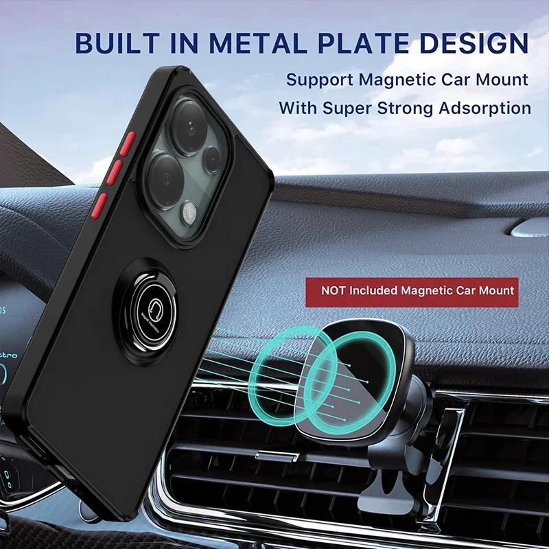 Magnetic Matte Ring Holder Case for Redmi Xiaomi 14T 12T Note 12 13 Ultra  Pro Plus 14 13C 14C X6 4 5G  Deluxe Shockproof Cover