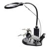 ABMH-Soldering Helping Hands With Magnifier Flexible Metal Arms For Welding Soldering With PCB Holder For Welding Station