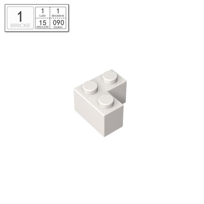 BRICKE 2x2 Right-Angle Brick, Compatible with Lego 2357, MOC Bulk Parts Building Blocks