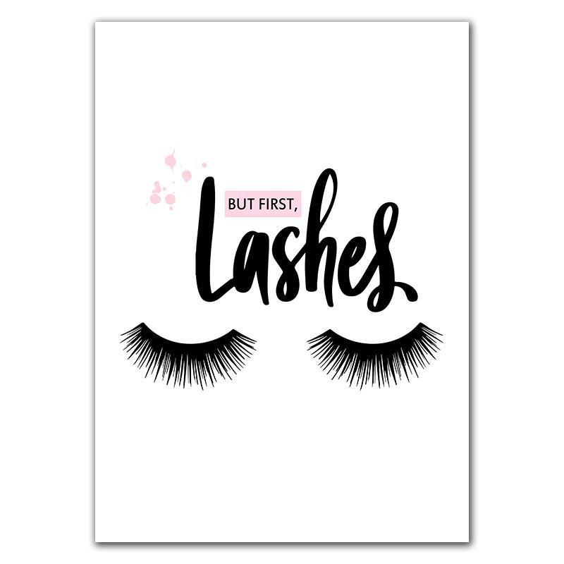 Güzel Kirpik Baskıları Makyaj İllüstrasyonu Güzellik Posteri Dekor Sanat Tuval Boyama SPA Salonu Stüdyo Duvar Dekoru HD3118