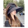 Women's summer Korean-style double-sided ice silk sun hat with UV protection, versatile outdoor hat with enlarged brim