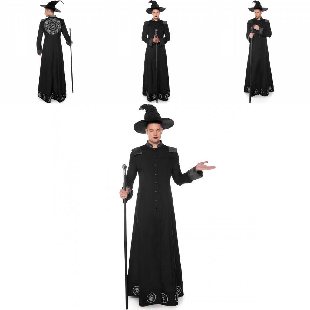 Classic Black Wizard Costume For Men Perfect For Halloween Parties And Cosplay Events