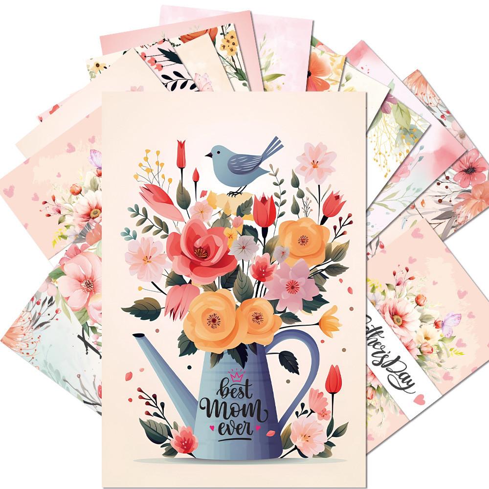 Day Theme Mother Flower Pattern Postcard Party Invitation Card For Prop Party