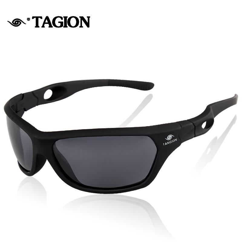 

TAGION Black Plastic Polarized Sunglasses Men Outdoor Sports Sun Glasses Fishing Cycling Eyewear Male Designer Goggles UV400