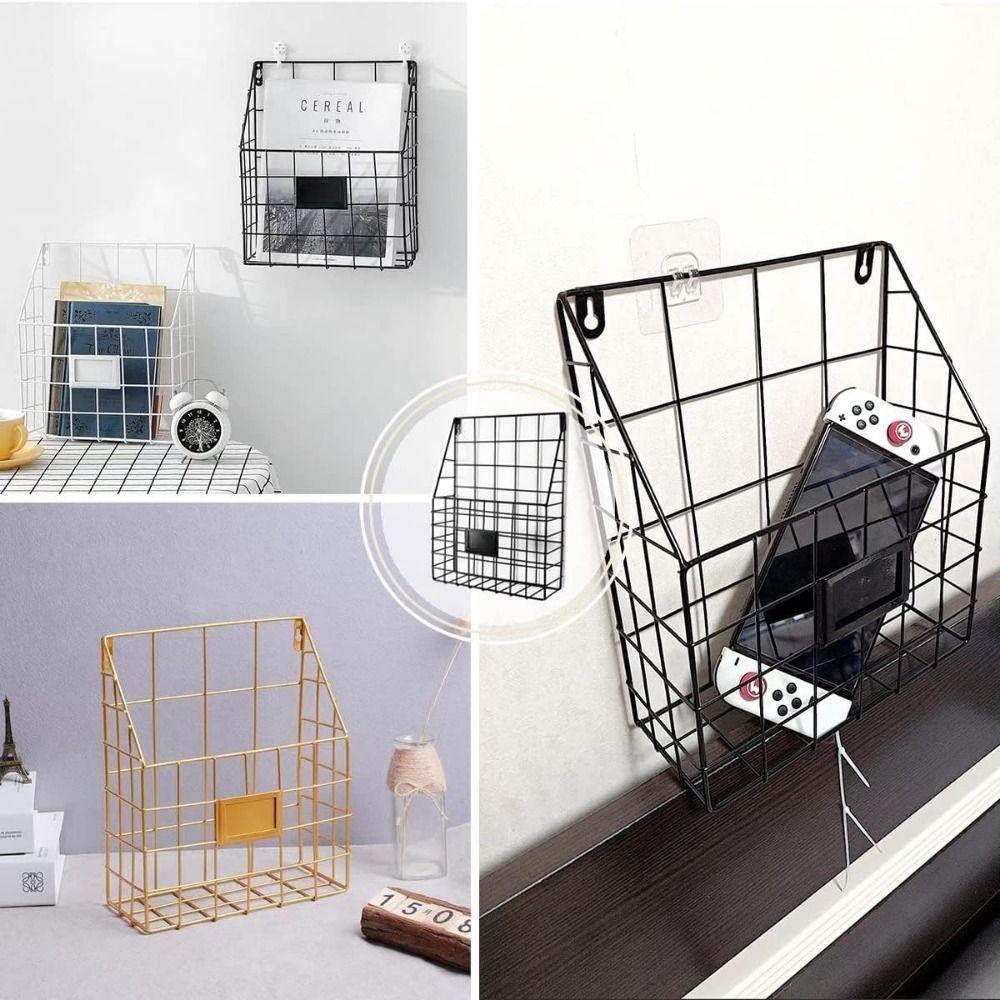 Wall Mounted Mail Organizer Easy To Install Foyer Storage Shelf Economic Wire Basket  Office