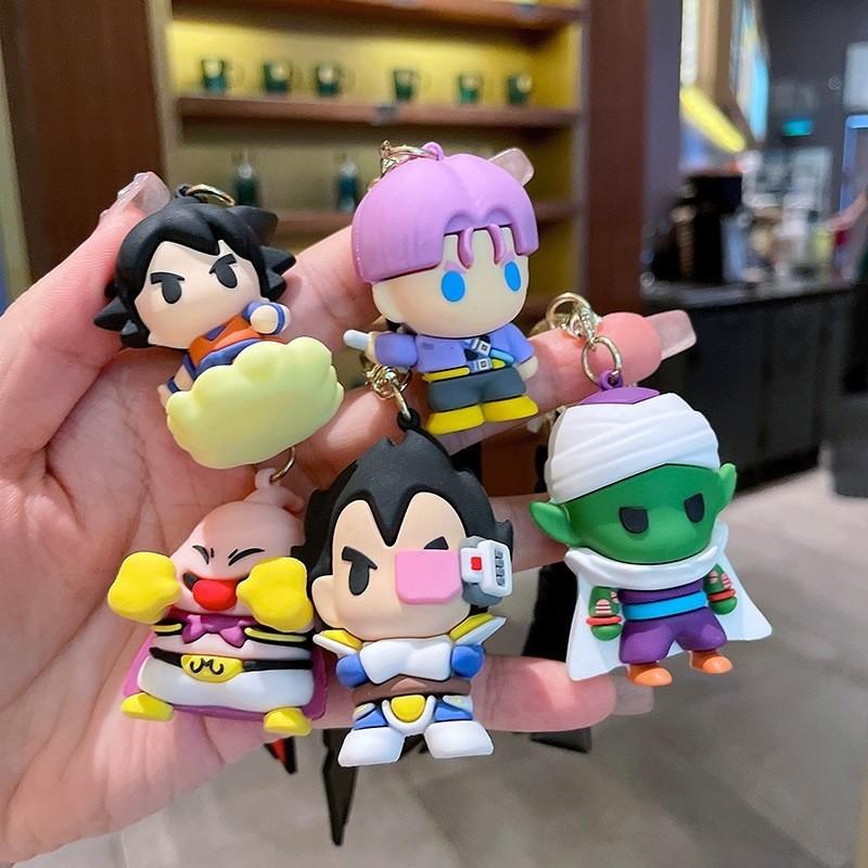 Adorable Dragon Ball Goku Keychain Soft Rubber Anime Key Accessory Creative Car Key Holder
