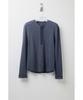 HATCHINGROOM Thermal Henley Tee Blue Charcoal